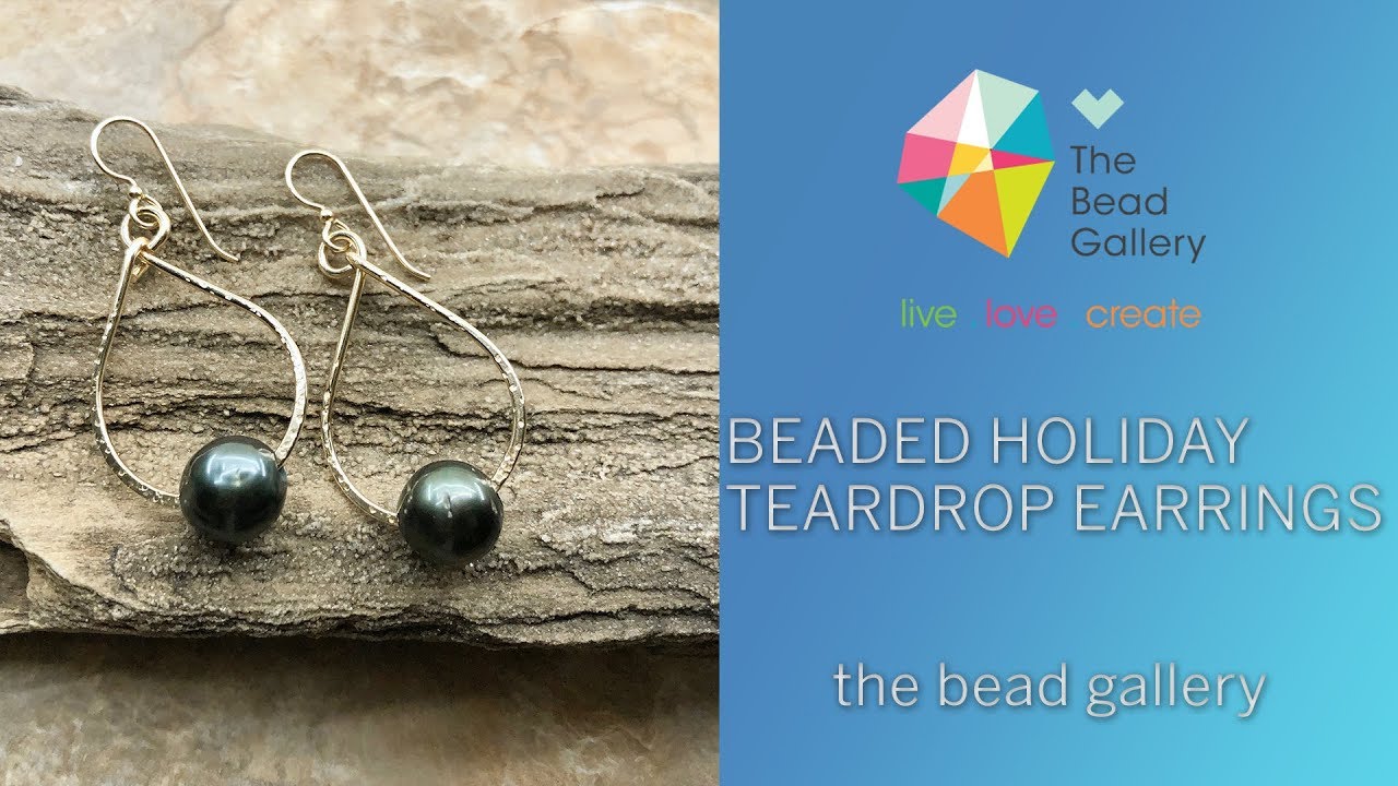 Easy Peacey Beaded Teardrop Earrings at The Bead Gallery, Honolulu