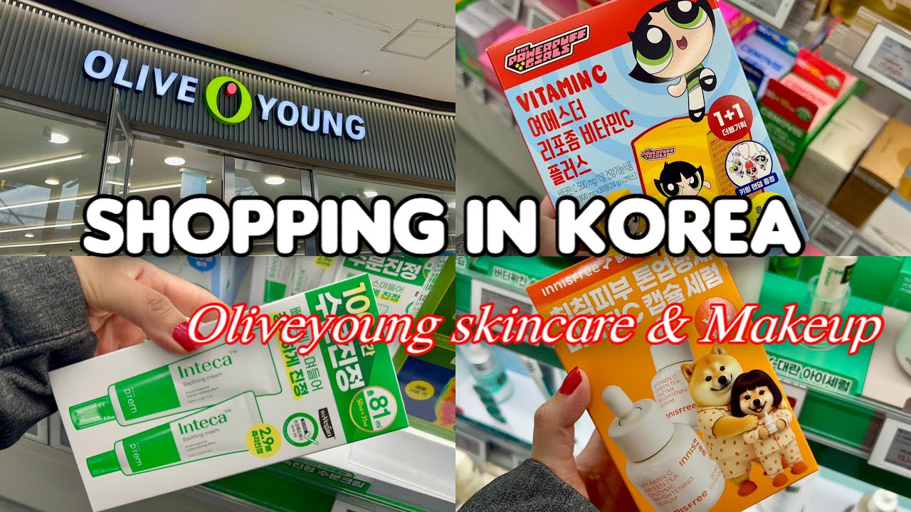 Shopping in Korea 🇰🇷 vlog, Oliveyoung New skincare and makeup🛍️ Soothing & pore tightening cream 
