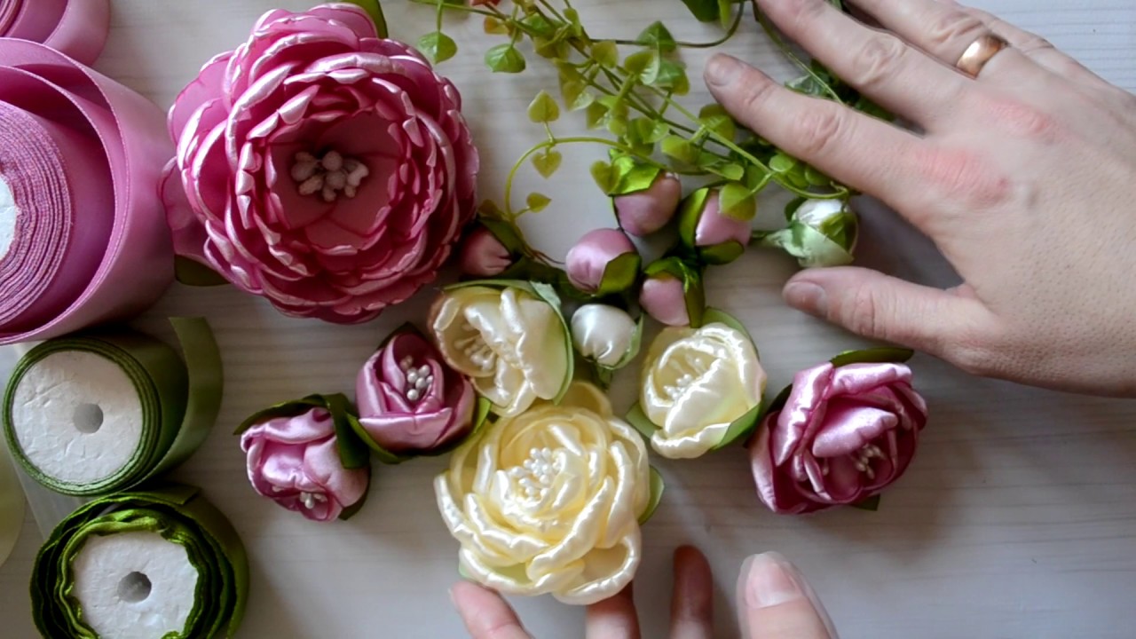 Пасхальная корзина с пионами\\ Easter basket with peonies. Decor.DIY.Канзаши.(часть 1.)