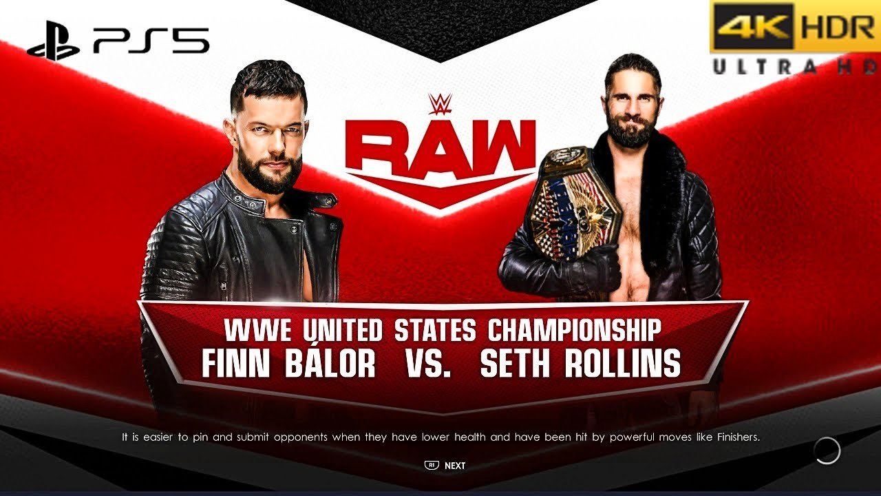WWE 2K22 (PS5) - SETH ROLLINS vs FINN BALOR | UNITED STATES CHAMPIONSHIP | RAW, NOV. 14, 2022 [4K]