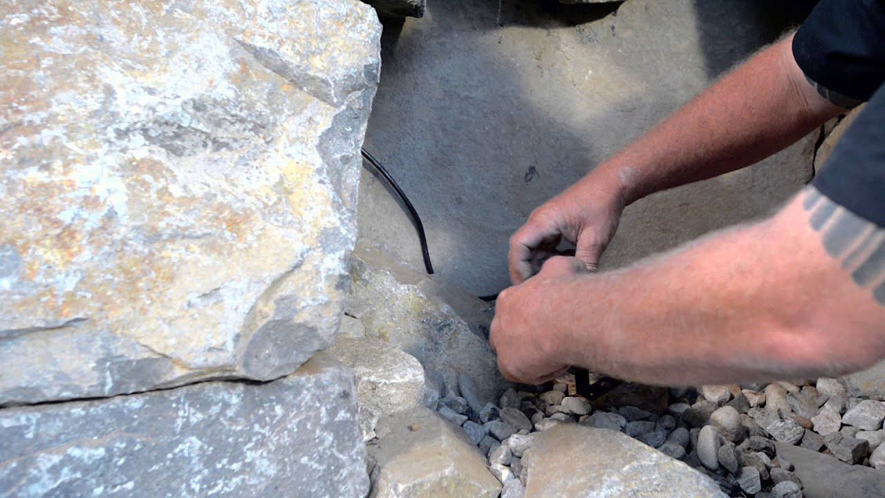 How to build a Fish Pond - Part 16 | Waterfall Lighting Install