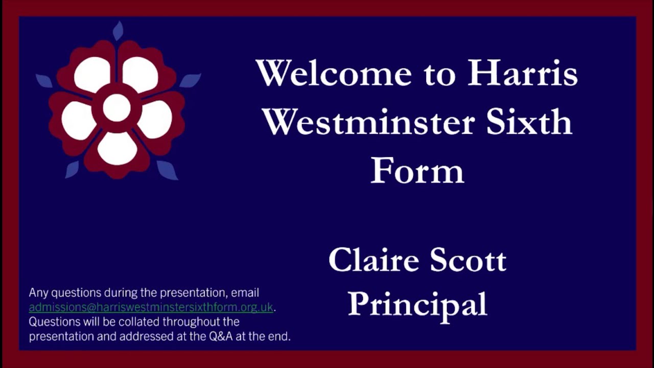 Harris Westminster Virtual Open Evening 2025