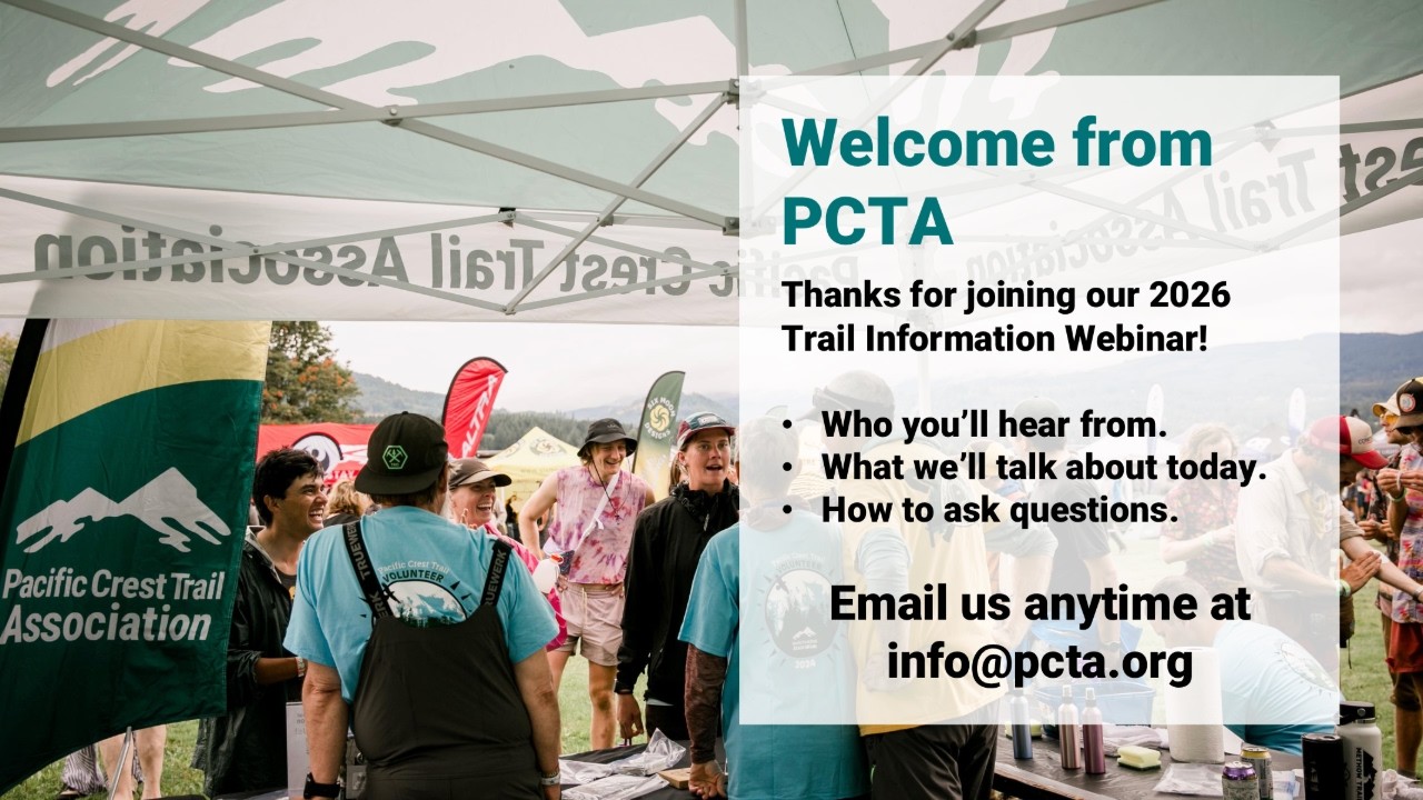Pacific Crest Trail Association 2026 Trail Information Webinar