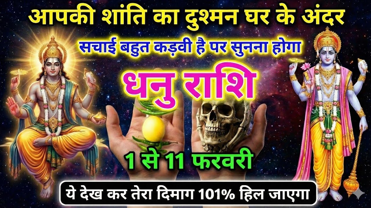 धनु राशि वालों 1,2,3,4,5 फ़रवरी | घर के अंदर छुपा दुश्मन आपकी शांति नष्ट कर रहा है सावधान हो जाओ