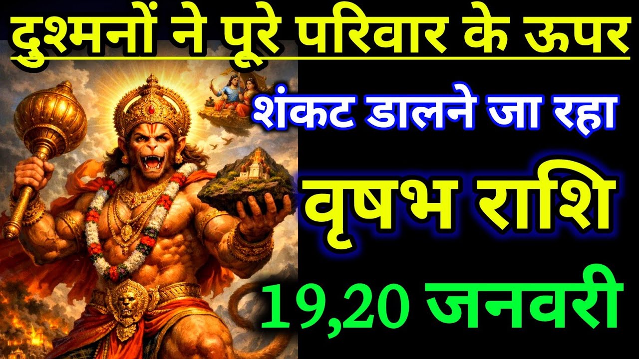 वृषभ राशिफल ! दुश्मनों ने पूरे परिवार के ऊपर संकट डालने जा रहा है सावधान ! vrishabh Rashi 19 january