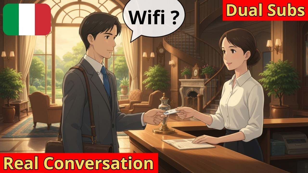 Регистрация в отеле и Wi-Fi №1 | 10 коротких итальянских диалогов | Итальянский для начинающих