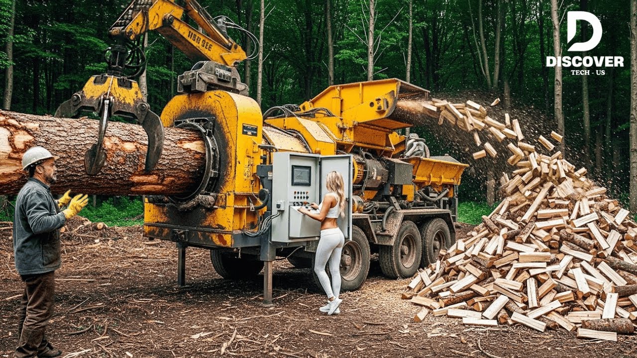 Extreme Dangerous Wood Chipper & Shredder Demolitions Crushing Everything! | Discover Tech #2