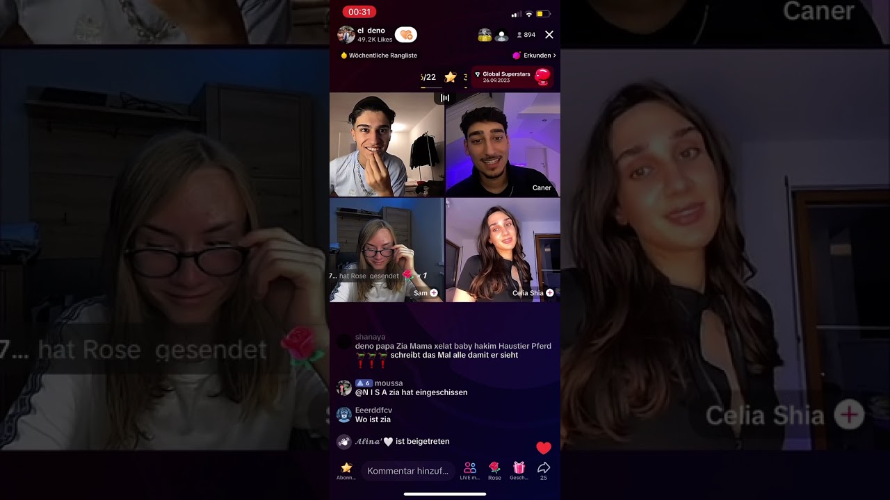 Deno live mit Caner und zwei transen