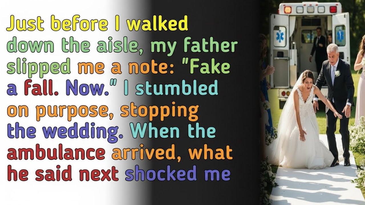 “Just Before I Walked Down the Aisle, My Father Slipped Me a Note: ‘Fake a Fall. Now.’ — I Did”