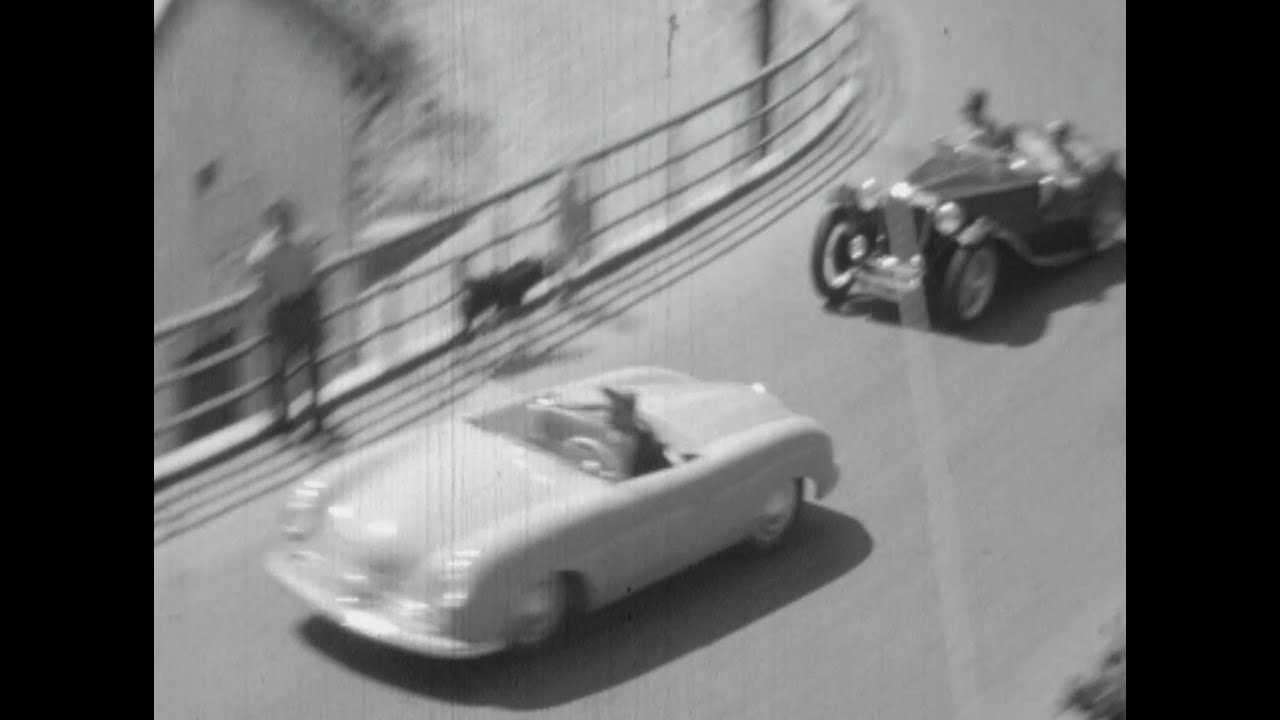 Porsche Nr.1 --  Fahr-Szenen, Video von 1948.  BMW 327 Cabrio --  Fahr-Szenen