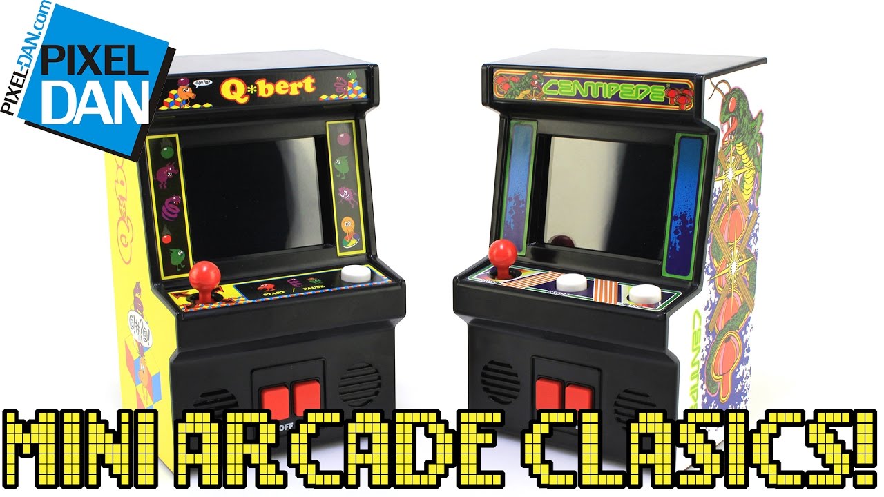 Arcade Classics Mini Cabinets Q*Bert & Centipede Handheld Games from Basic Fun Video Review