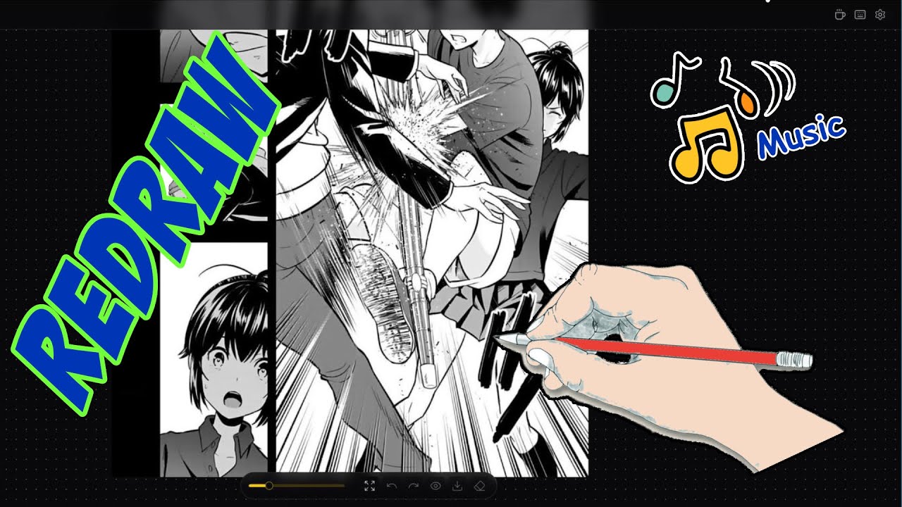 Stopping the attack C.3 Music | Manga Redraw-ReDibujo-IA