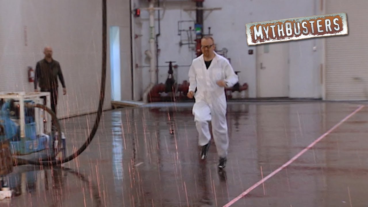 Running Through Rain Keeps You Drier Than Walking | MythBusters
