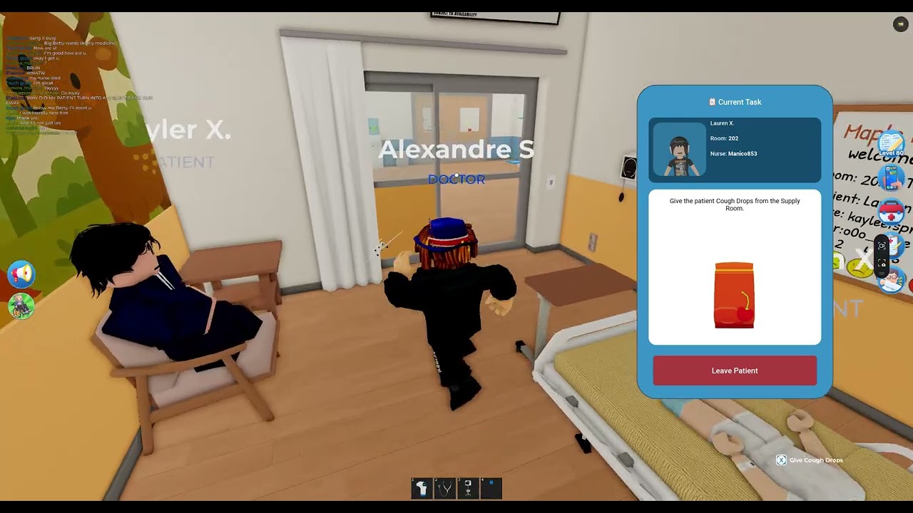helping people, and being a patient in maple hospital for 45 minutes