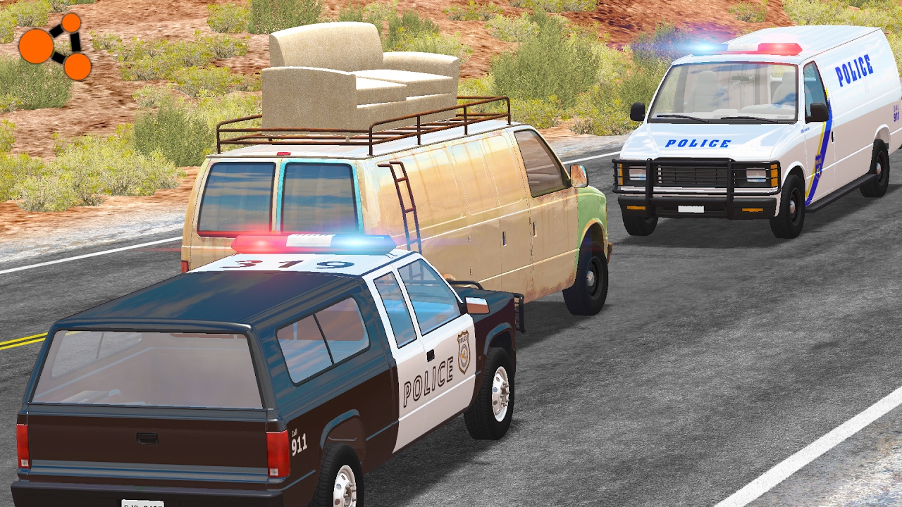 Beamng drive - Police Chases Take Down