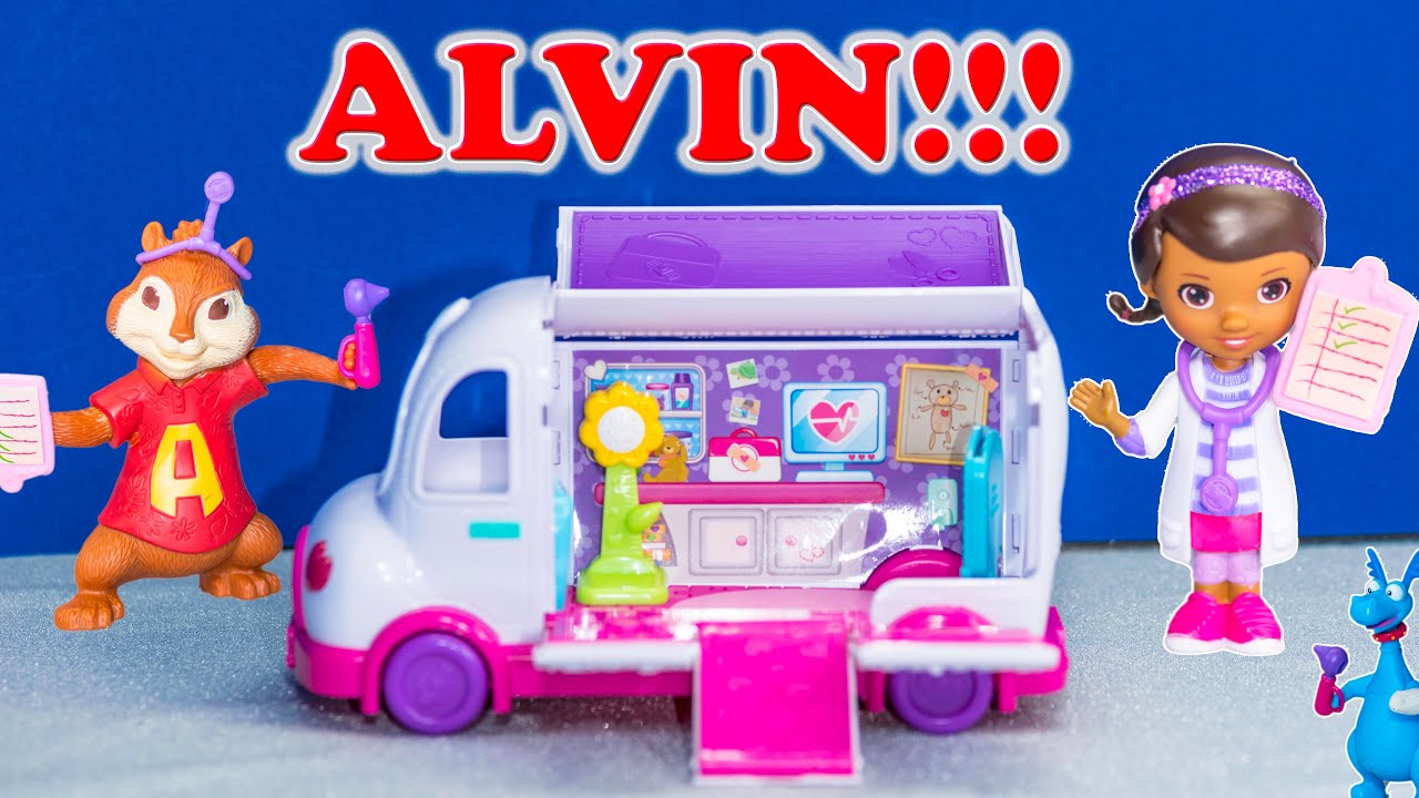 DOC MCSTUFFINS + ALVIN AND THE CHIPMUNKS Doc McStuffins Doc's Mobile Clinic Race Doctor Alvin Video