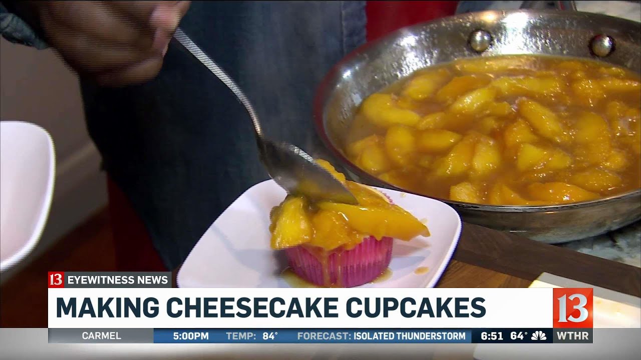Peaches and Cream Cheesecake Cupcakes