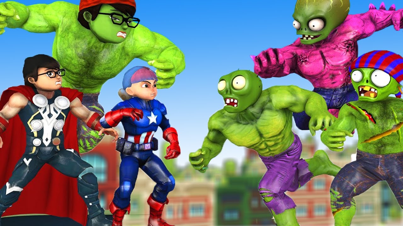 Avengers Team Super Hero Troll Funny Team Giant Zombie Protect City - Scary Teacher 3D Animation