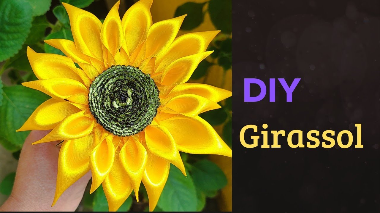 Diy girassol de cetim