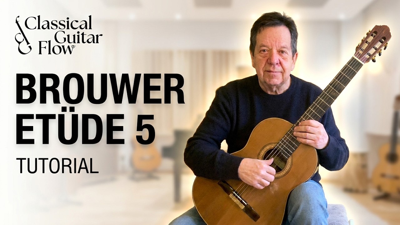Leo Brouwer, Etüde Nr. 5 erklärt und gespielt