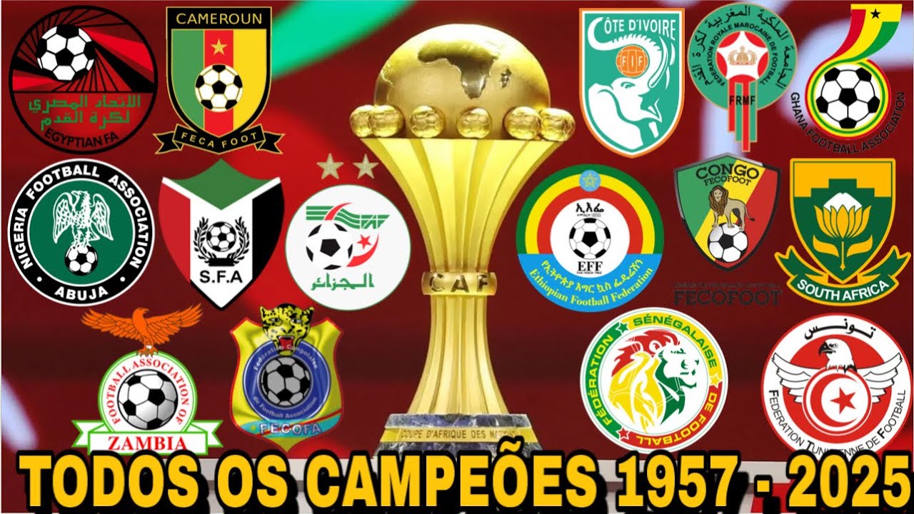 TODOS CAMPEÕES DA COPA AFRICANA DE NAÇÕES 1957-2025 - TODOS LOS CAMPEONES DE LA CAF AFRICA NATIONS