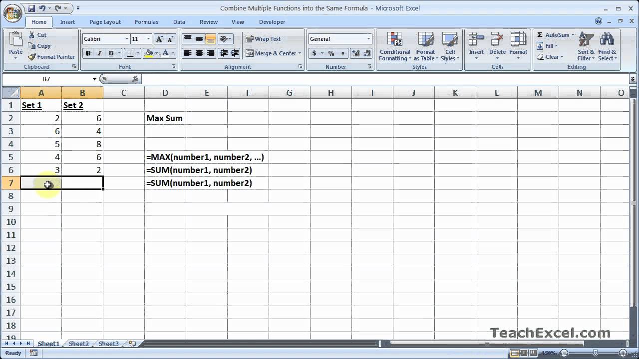 Combine Multiple Functions into the Same Formula in Excel
