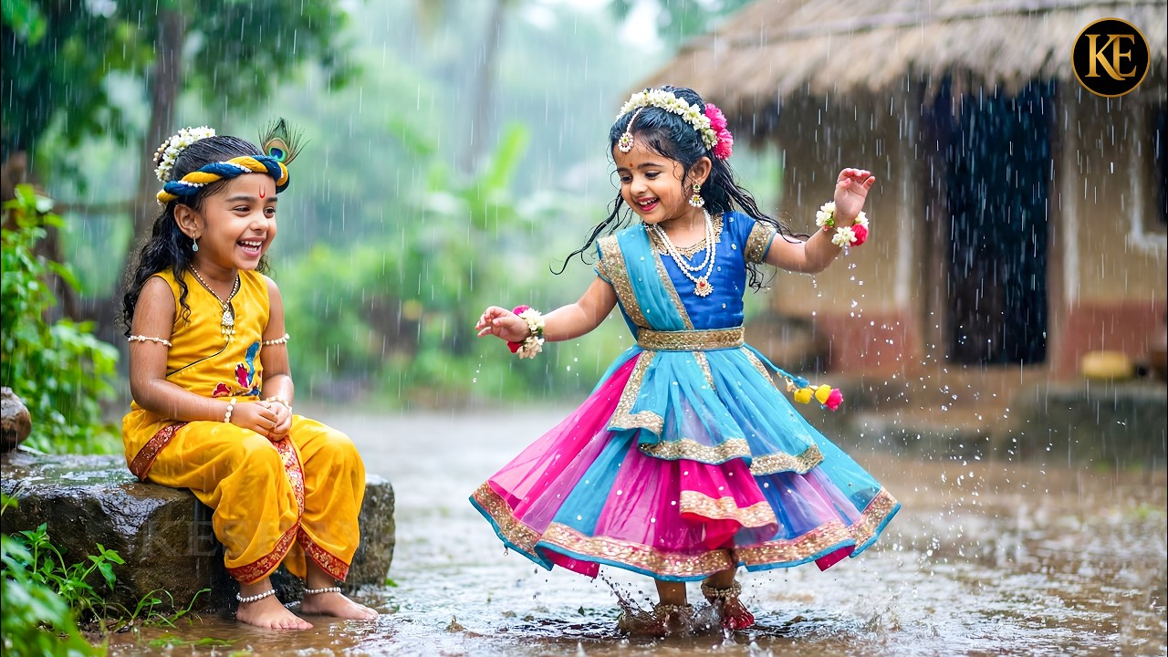 राधा को बारिश में नाचते देख कान्हा बहुत खुश हुए! || मैया यशोदा का नंदलाला ||  YMKN