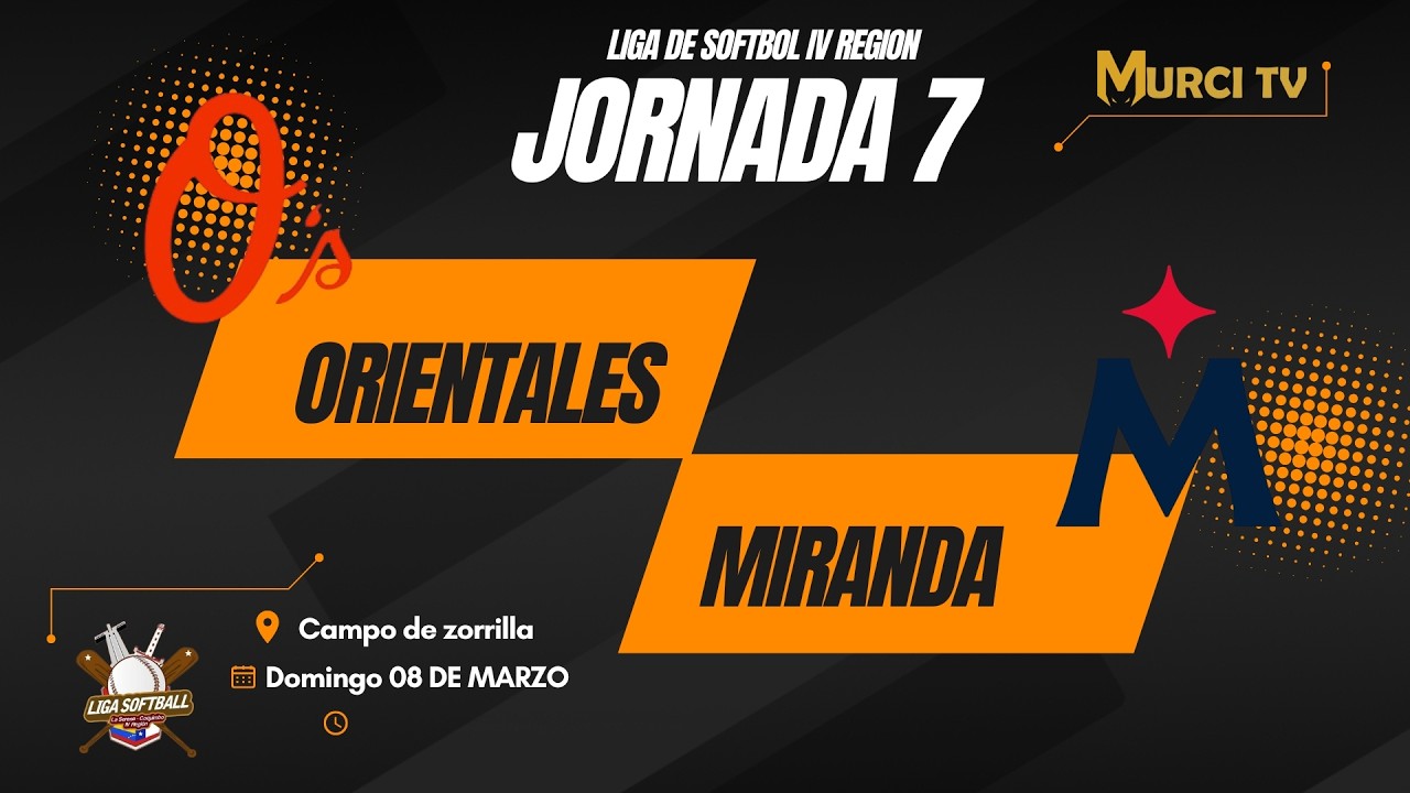 ORIENTALES VS MIRANDA // JORNADA 7 LIGA DE SOFTBOL IV REGION.