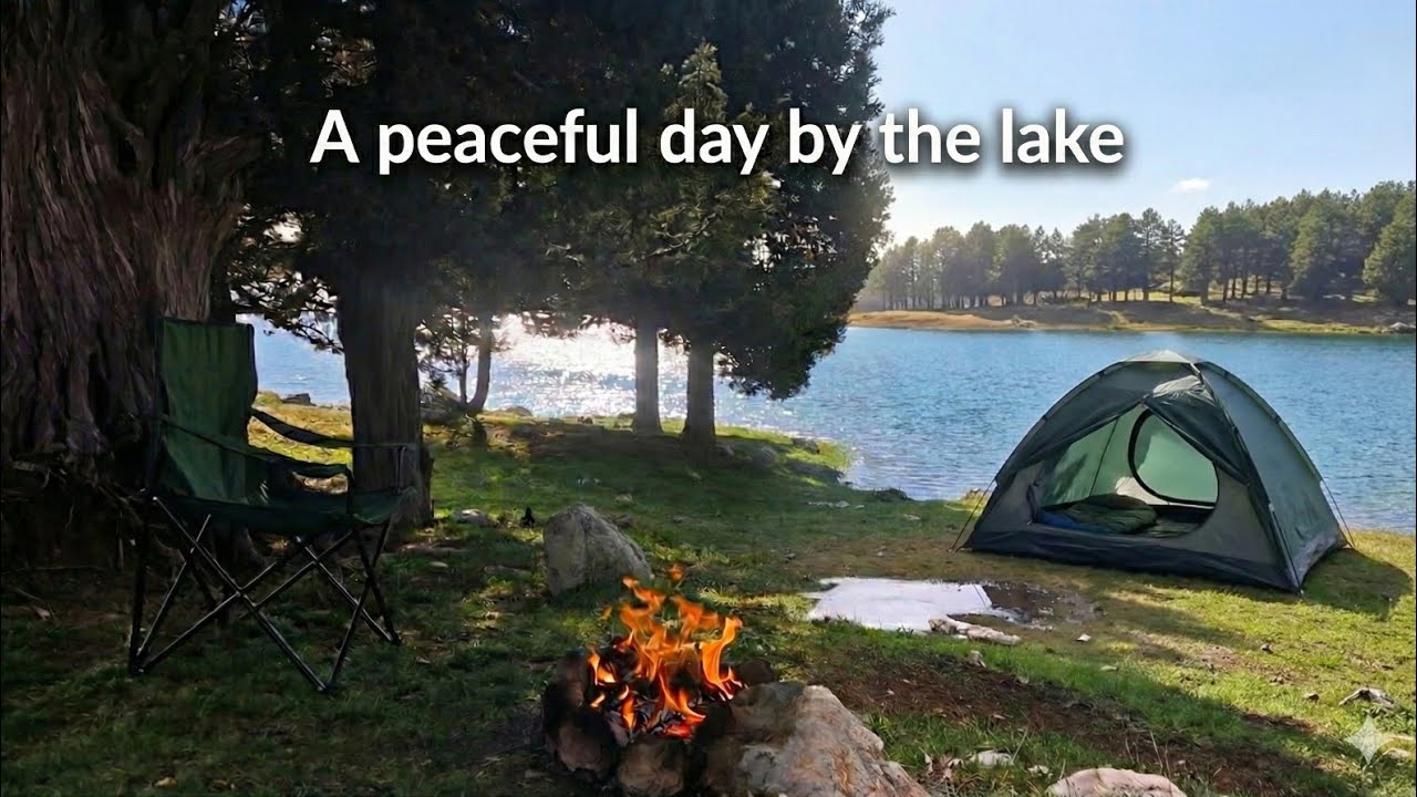 Rüzgarlı Bir Günde Göl Kenarında Tek Başına Kamp 🏕️ | Solo Camping