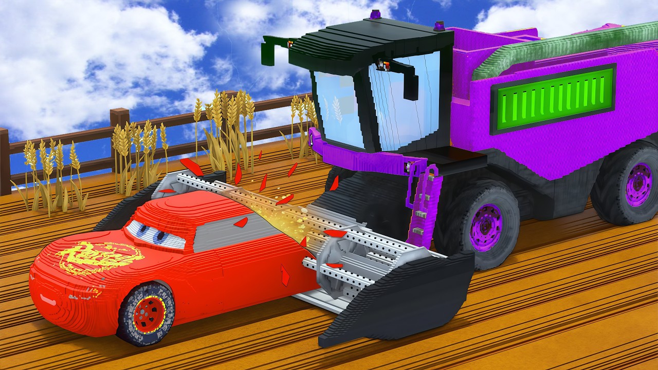 LONG CARS vs COMBINE HARVESTER in Teardown
