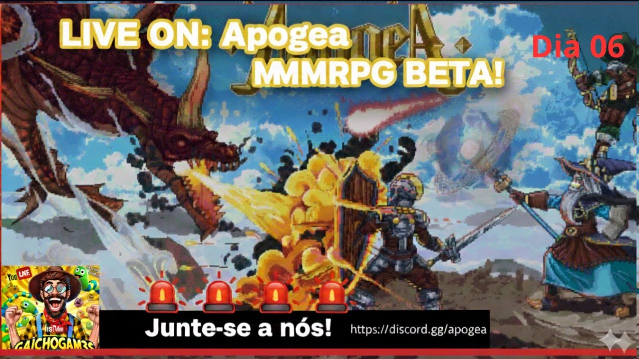 LIVE ON: Apogea MMORPG BETA! Vem Com Gaúchão🚨 Dia 06 Live 01 #MMORPG2026 #Tibia #Gaming