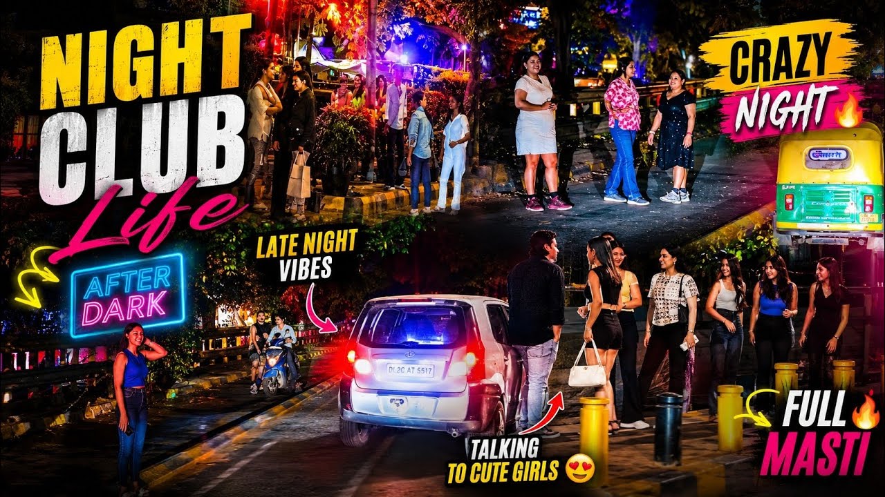 🌙 NIGHT CLUB LIFE in Delhi 😍 Girls, Cars & Crazy Street Vibes 🔥 #explore #travel #vlog #automobile 