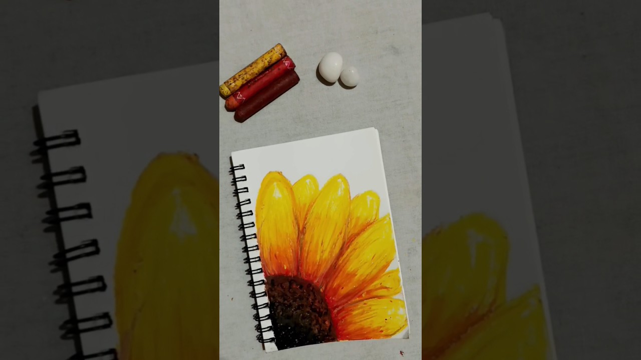 COLOURING SUNFLOWER USING CRAYONS🌻✨#art #crayons#sunflower #sketch #drawing#artist #shorts#trending
