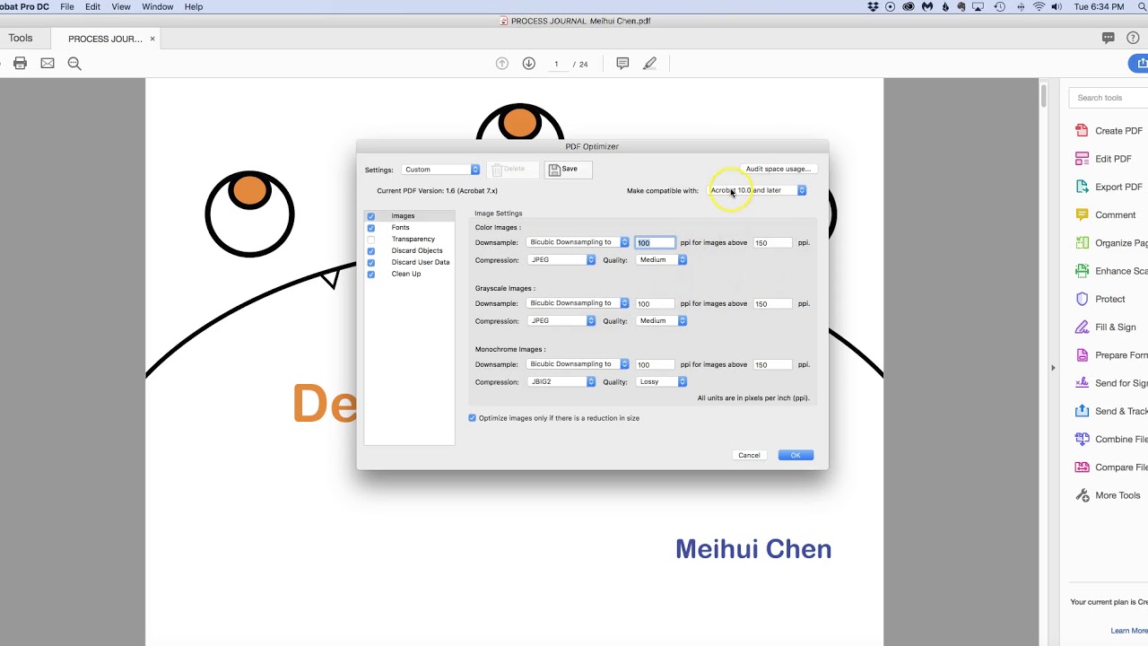 ADOBE ACROBAT PRO: OPTIMIZE PDF (reducing file size)