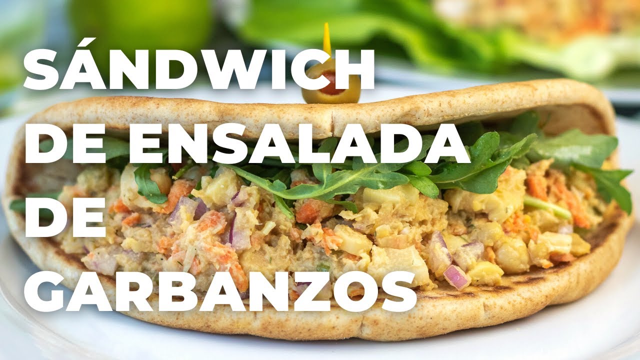 SÁNDWICH DE ENSALADA DE GARBANZOS |Vegano, Saludable, Sin Gluten|