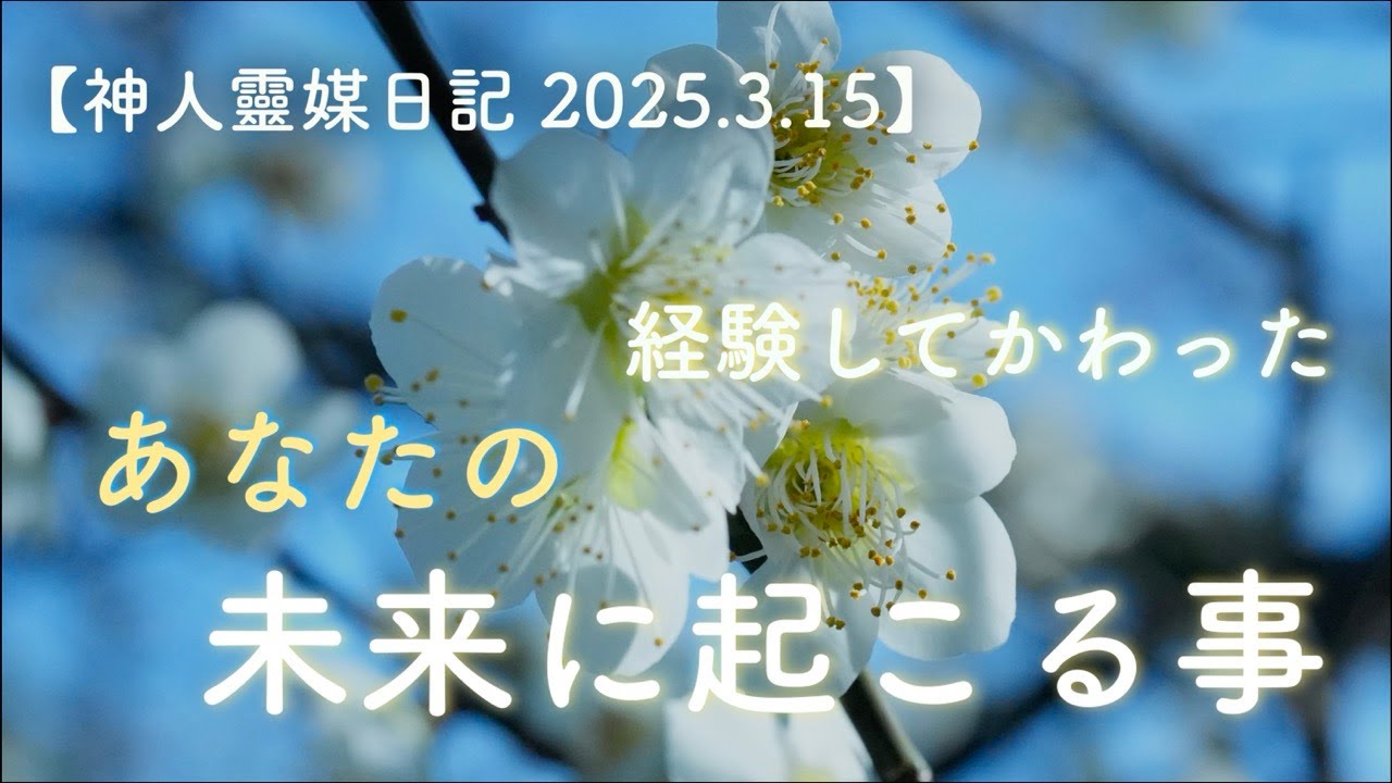 【神人靈媒日記 2025.3.15】指導靈との対話／生き方