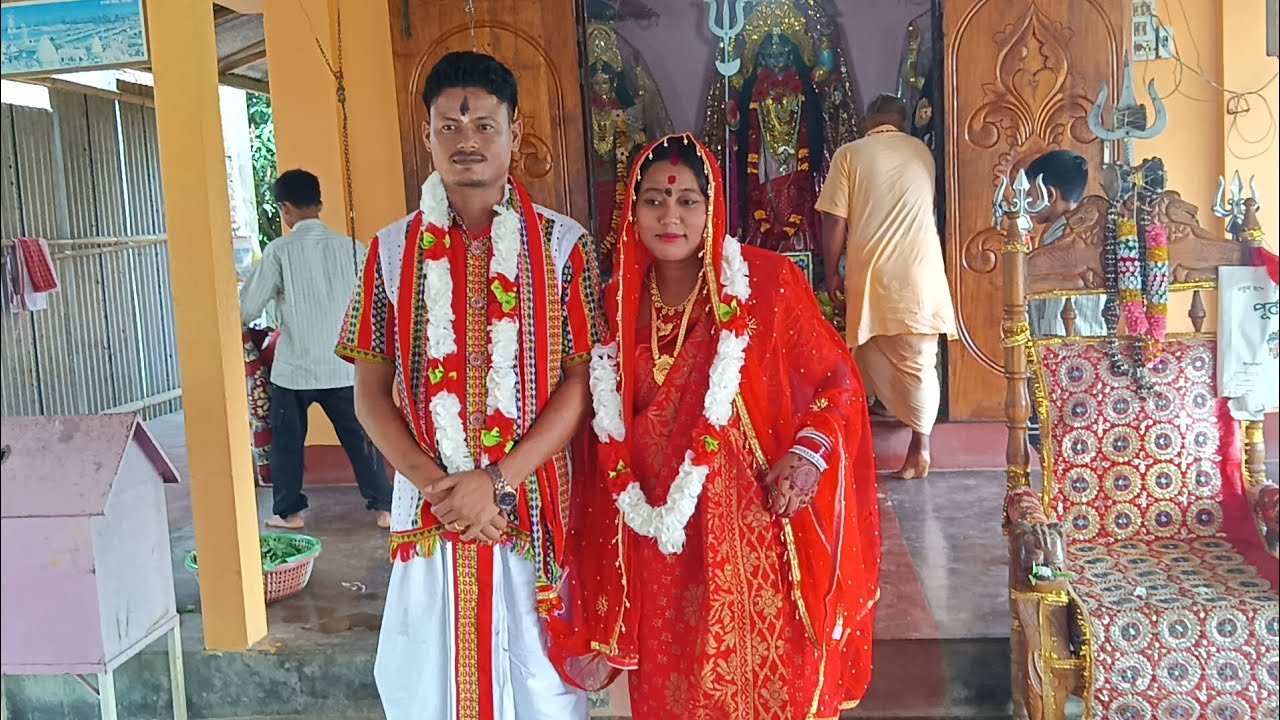 Wedding in Temple Sri Sri Santikali Seva Ashram||Kwbwi wng kha tei Rangchak haa||@sjvlogs9596 ||