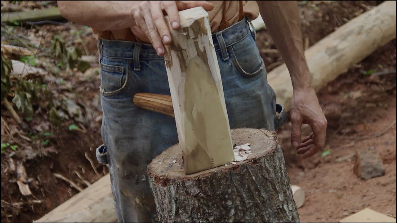 Right down the middle wooden splitting wedges A.K.A. Gluts