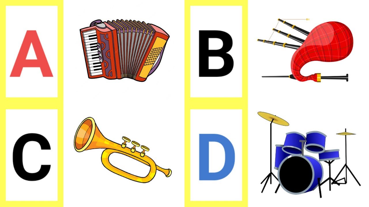 A to Z Musical Instruments | A to Z Musical Instruments with pictures & sound | ABC | ABC Alphabets|