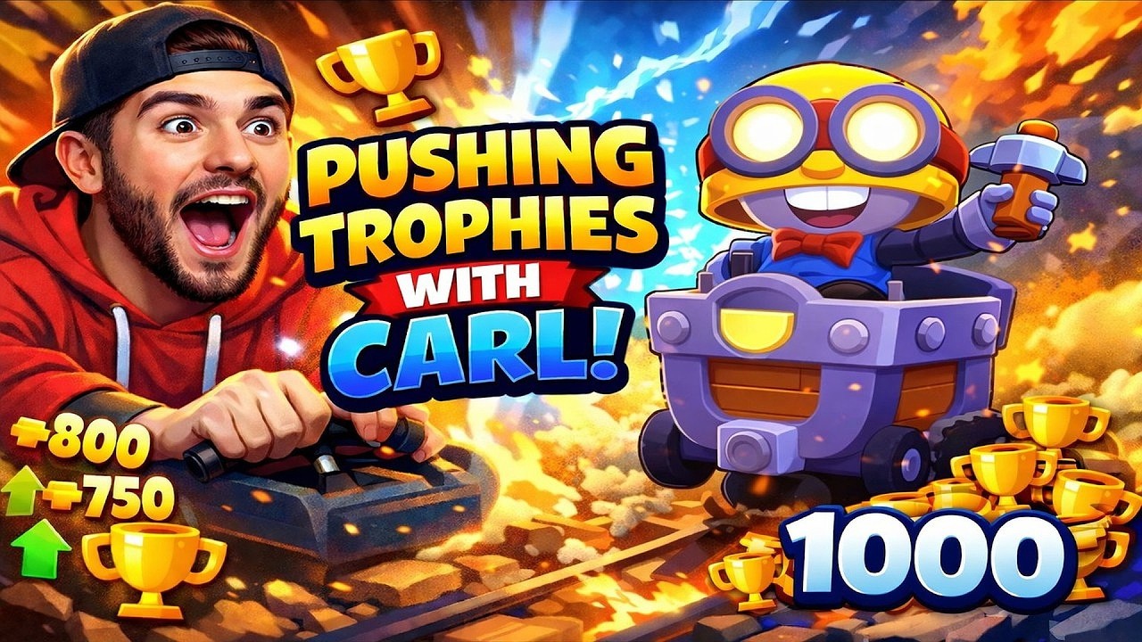 INSANE CARL PUSH to 1000 TROPHIES! 😱🔥 | Brawl Stars Trophy Grind