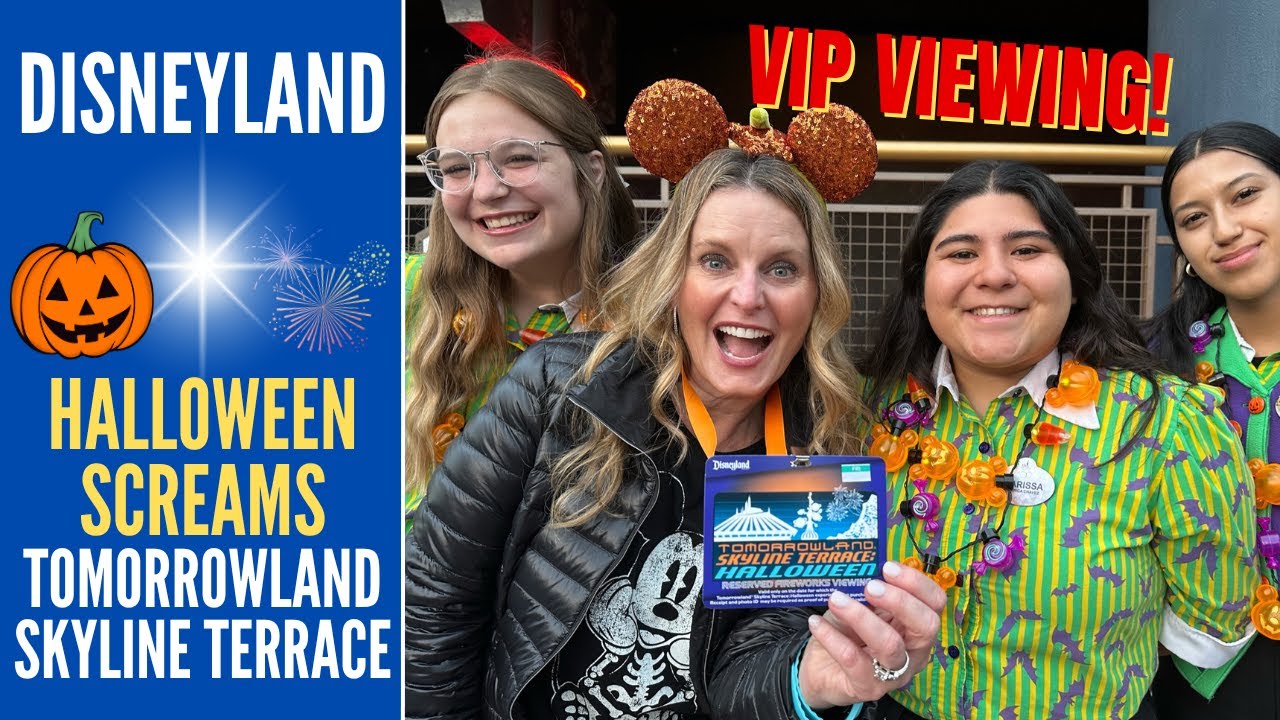 Disneyland Skyline Terrace: Halloween Screams Fireworks VIP Viewing * 4K * FULL REVIEW * 2023 *