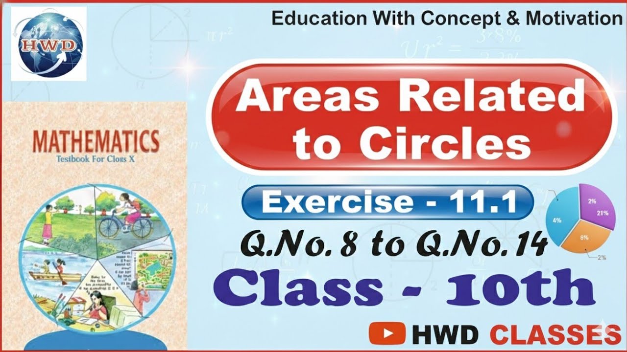 Class 10 Maths | Exercise 11.1 (Q.8 to Q.14) | Areas Related to Circles | Easy Method!