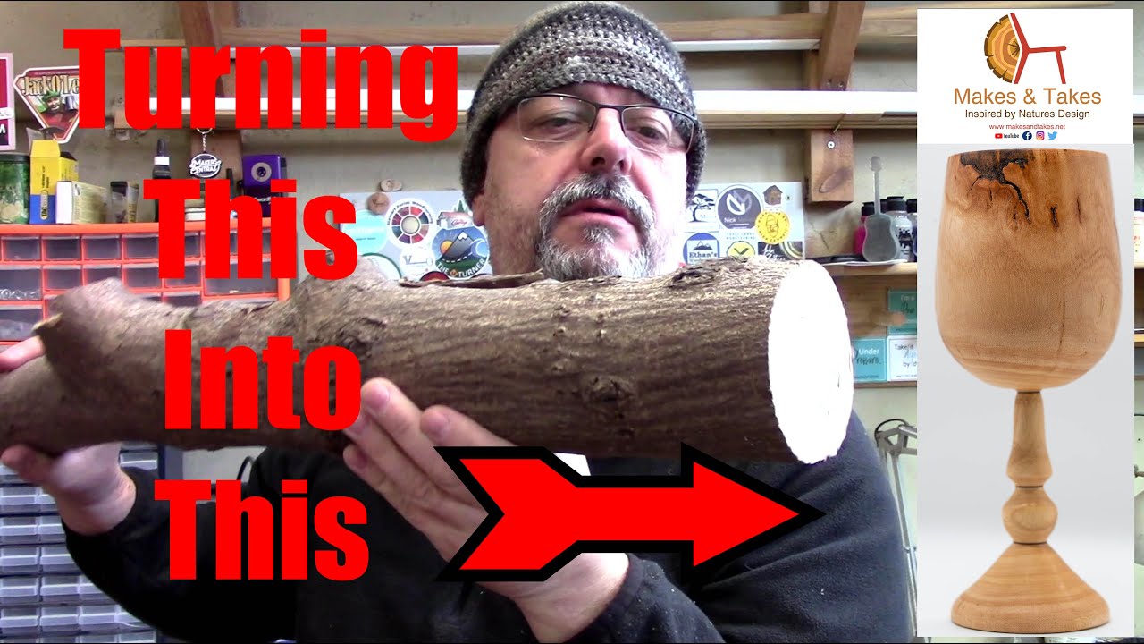 Woodturning the Hornbeam Goblet from branch wood