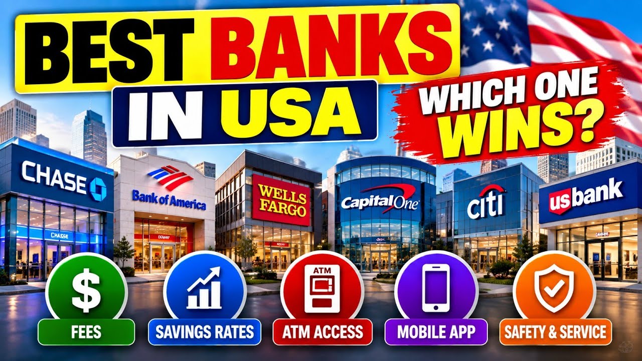 Лучшие банки США 2026 🇺🇸 | Chase vs Bank of America vs Wells Fargo vs Capital One