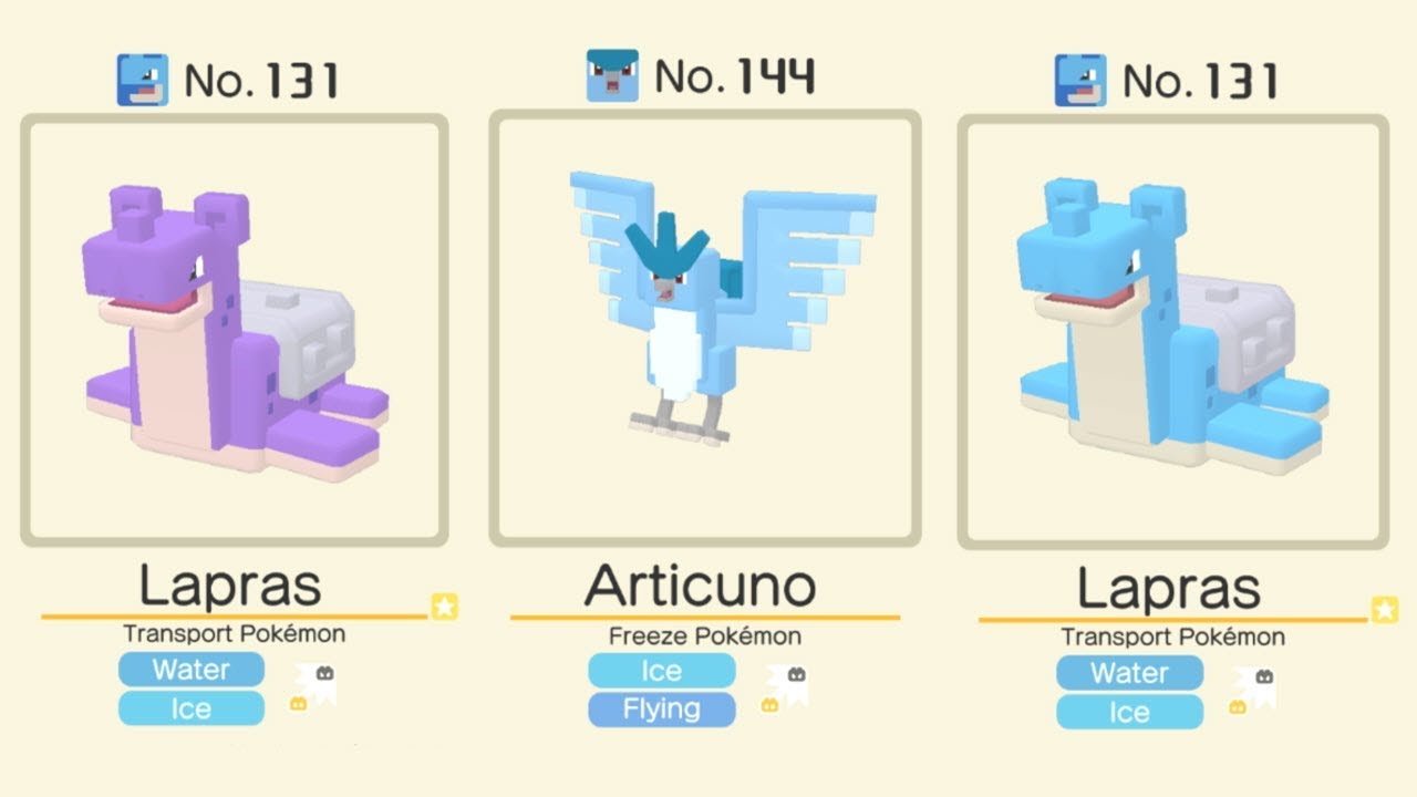 Shiny Pokemon Lapras Team vs Legendary Pokemon Articuno | Pokémon Quest All Bosses Battle