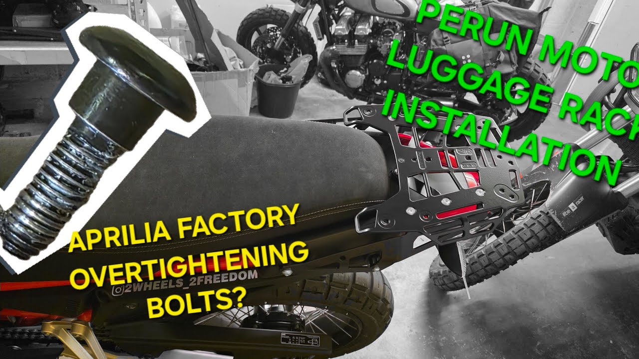 APRILIA TUAREG 660 Factory stripped bolts & PERUN MOTO Billet Luggage Rack installation 