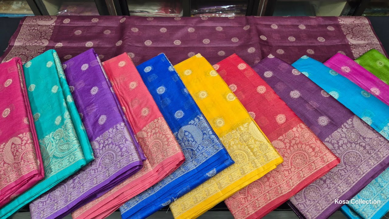 Pure Kosa Silk Saree from Chhattisgarh | Beautiful Thread Buta Design | kosa silk saree with price