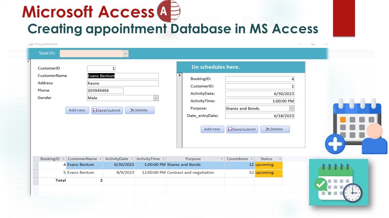 Creating Appointment Booking or scheduling Database in Microsoft Access