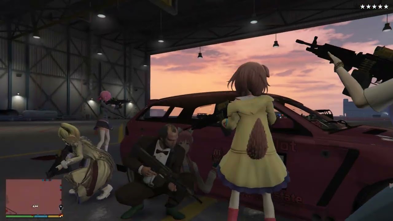 GTA 5 Trevor, Mia Karnstein, Korone, Yina, Cindy, Yu Momono Airport Shooout 1 Hour