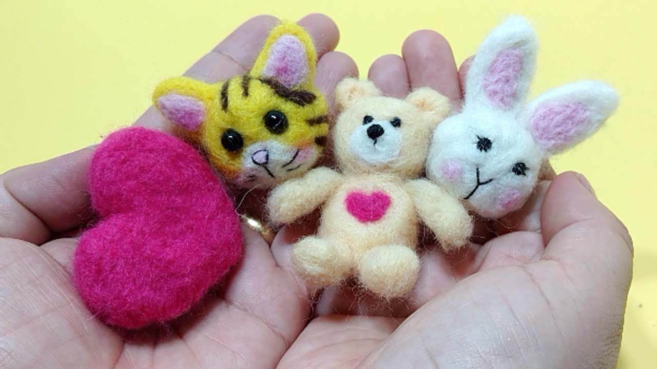 DIY Feltragem -  Como fazer bichinhos com lã desfiada - Needle Felting
